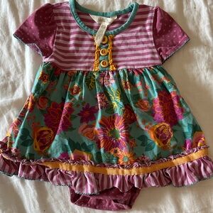 Matilda Jane Pink and Purple Striped Baby Dress